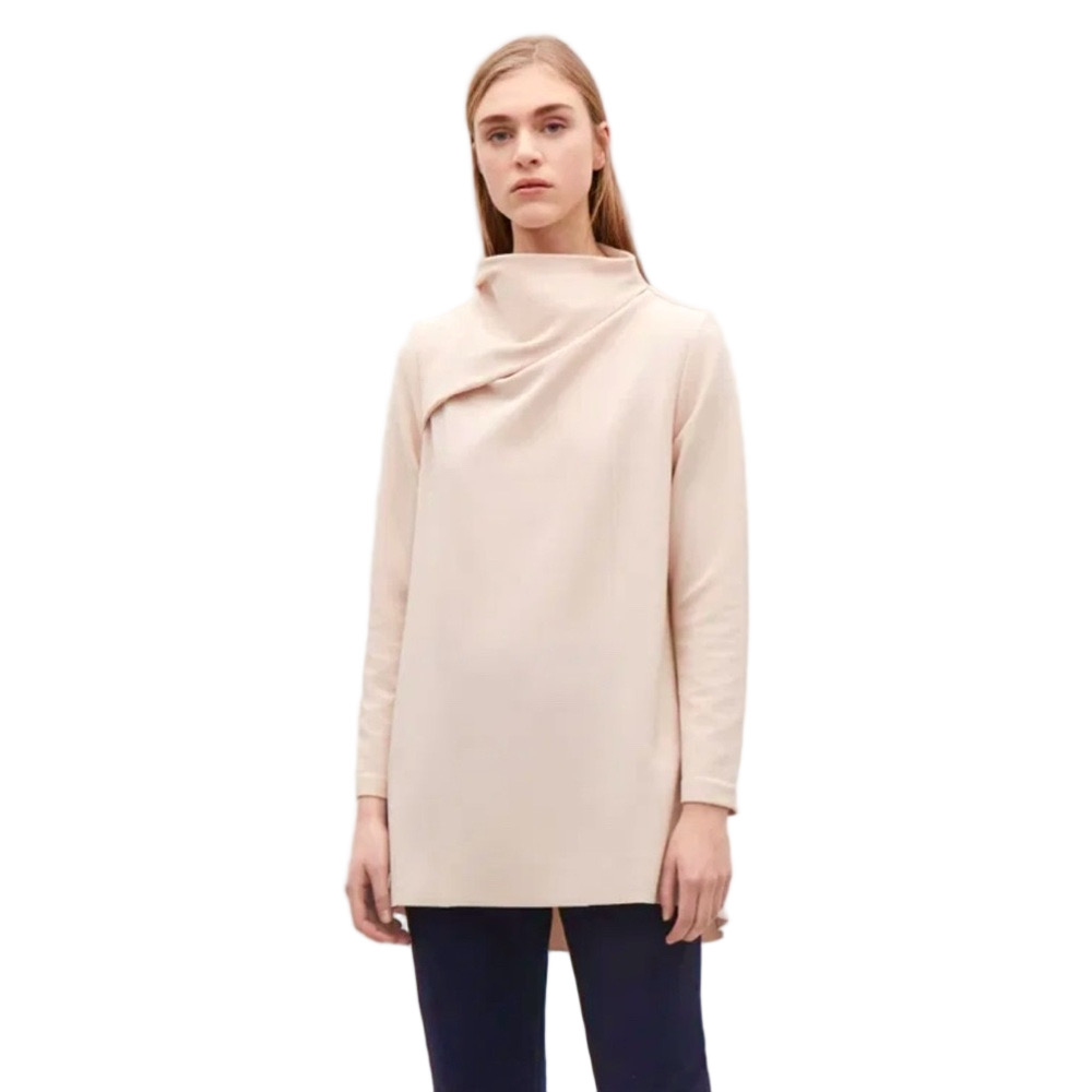 COS cream cross-cowl neck top